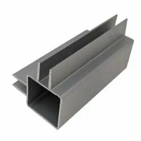 EZTUBE 2-Way Centered Captive Fin Extrusion for 1/4in Panel Panel  Silver, 98in L x 1in W x 1in H 100-263S-8